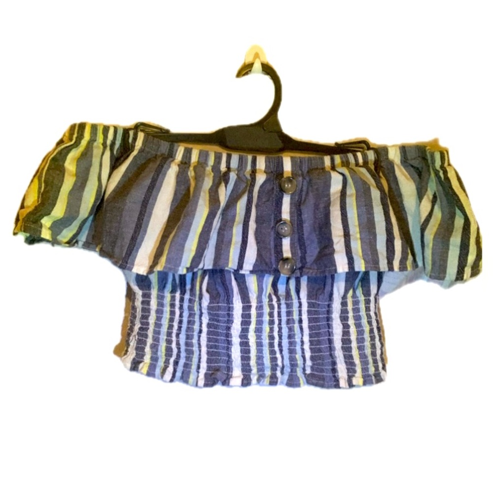 Derek Heart Blue & White Women’s Crop Top